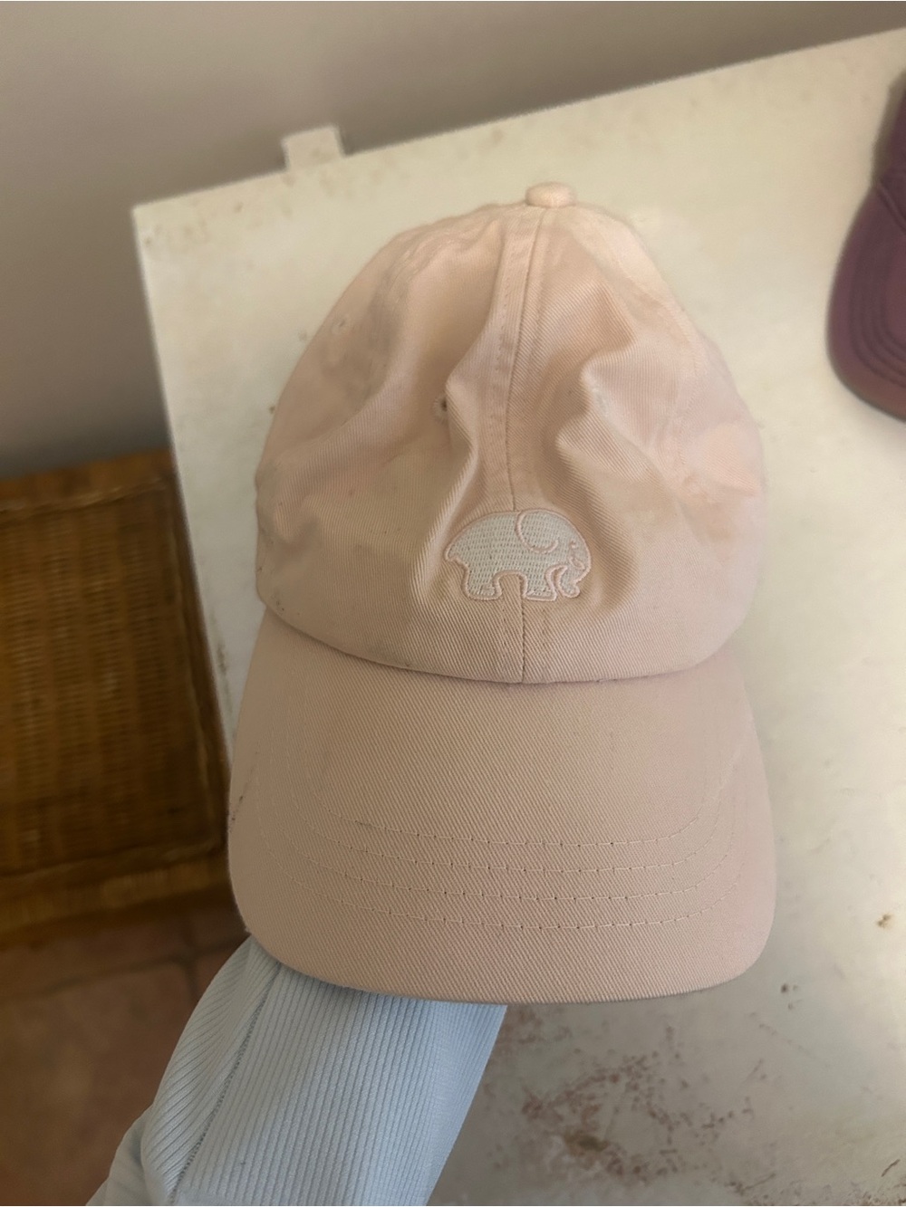 Ivory Ella Pink Elephant Logo Baseball Cap